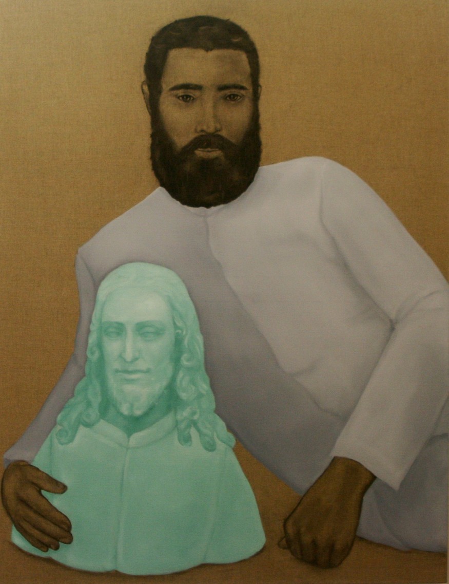Matthew Tom, Statue with Admirer, 2013. Image courtesy ArtEco