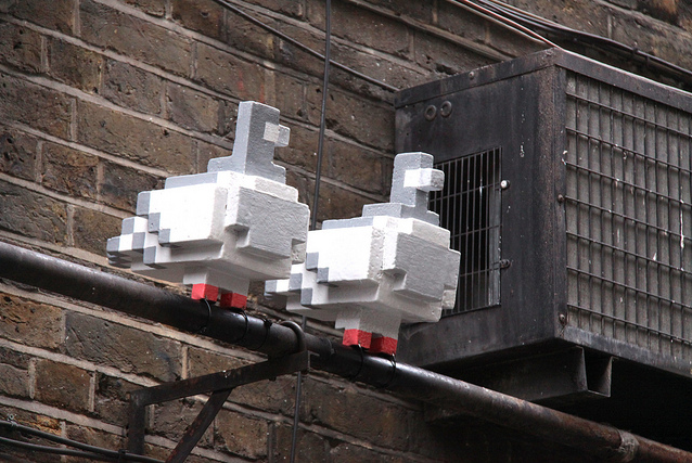 Pixellated Pigeons in Spitalfields by MykReeve