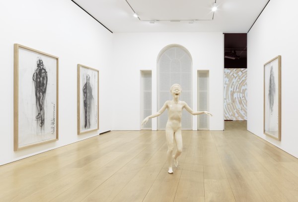 Installation view of the 2013 solo exhibition Adel Abdessemed: Le Vase abominable at David Zwirner, London.