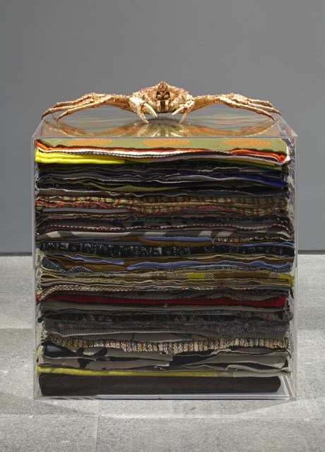 Rosemarie Trockel Lucky Devil 2012 Stuffed crab and Perspex base with fabric 78 x 78 x 78 cm Private collection © Rosemarie Trockel, DACS 2013 Courtesy Sprüth Magers Berlin London