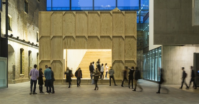 'Black Maria', a major new commission by the British artist Richard Wentworth working in collaboration with GRUPPE, is being constructed in The Crossing at King's Cross Central