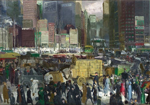 George Bellows
 16 March 2013 to 9 June 2013
 
 Key. 10  /  Cat. 24
 
 George Bellows
 New York, 1911
 oil on canvas
 106.7 x 152.4 cm
 National Gallery of Art, Washington, Collection of Mr. and Mrs. Paul Mellon
 Image courtesy of the Board of Trustees, National Gallery of Art, Washington 
 Photograph Greg Williams
 
 Exhibition organised by the National Gallery of Art, Washington, in association with the Royal Academy of Arts, London, and the Metropolitan Museum of Art, New York .
 