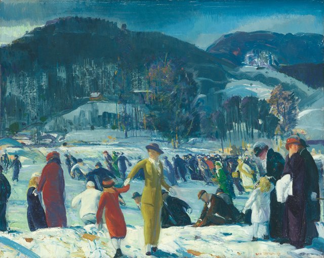 George Bellows
 16 March 2013 to 9 June 2013
 
 Key. 15  /  Cat. 42
 
 George Bellows
 Love of Winter, 1914
 oil on canvas
 82.6 x 102.9 cm
 The Art Institute of Chicago, Friends of American Art Collection
    Photography ÃÂ© The Art Institute of Chicago
 
 Exhibition organised by the National Gallery of Art, Washington, in association with the Royal Academy of Arts, London, and the Metropolitan Museum of Art, New York .
 