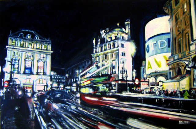 Piccadily Rush Hour, London. Copyright Heather Leitch, Image courtesy Oxo Gallery.