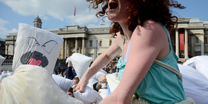 In Pictures: International Pillow Fight Day London