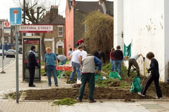 Guerilla gardening at work