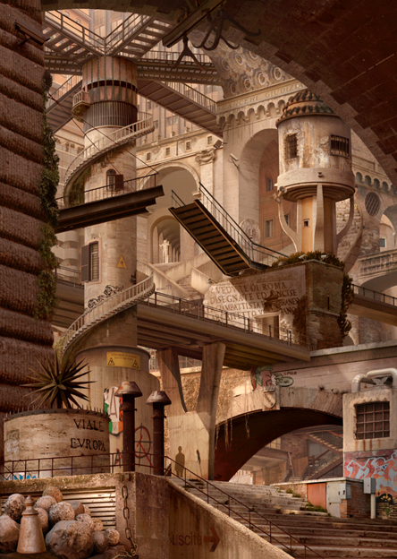 Emily Allchurch Urban Chiaroscuro 4: Rome (after Piranesi), 2012. Image courtesy Nancy Victor