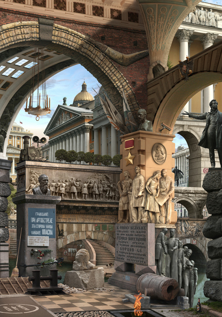 Emily Allchurch, Urban Chiaroscuro 8: St. Petersburg (after Piranesi), 2012. Image courtesy Nancy Victor