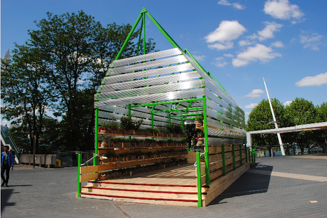The greenhouse, containing over 600 pots of herbs, some of which feature in the dishes served by Company of Cooks in the Riverside Terrace Café.