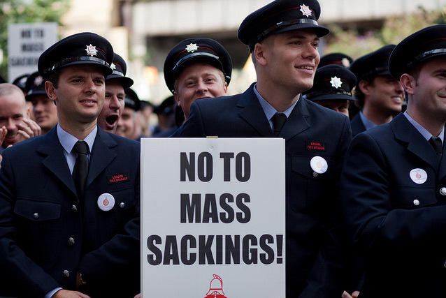 Firefighters protest against cuts. By Sinister Dexter