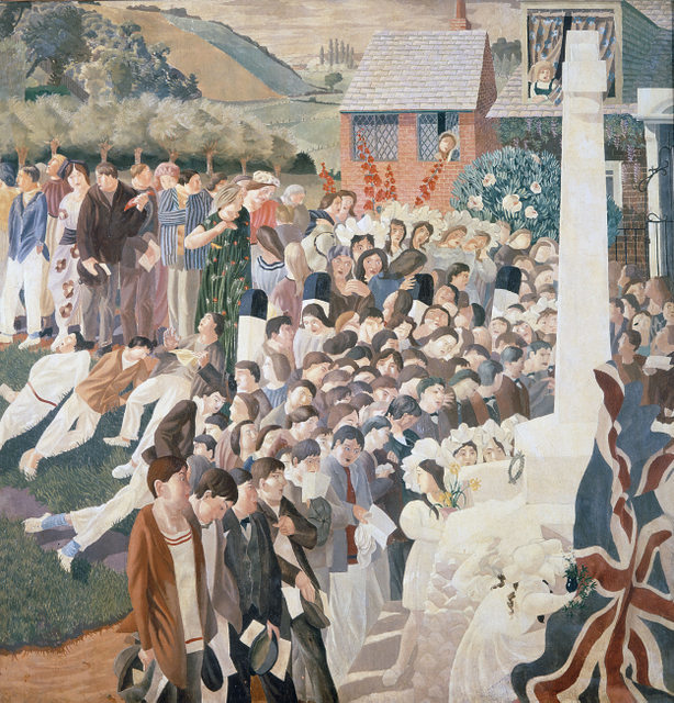 Stanley Spencer Unveiling Cookham War Memorial 1922. Image courtesy Dulwich Picture Gallery