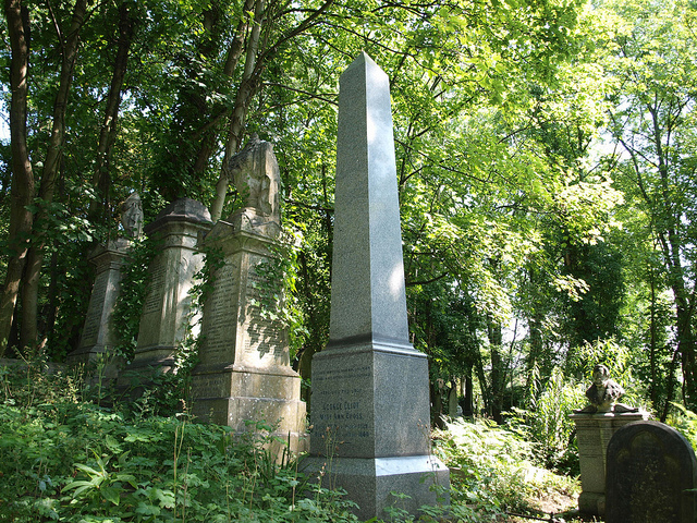 George Eliot grave at Highgate Cemetery London. Photo by Past London