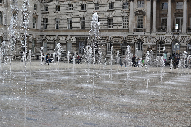 Somerset House fountains by psyxjaw