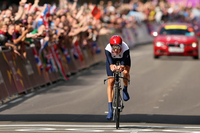 Wiggins enters the Guinness World Records, becoming the first cyclist to win an Olympic gold medal and the Tour de France in the same year. Photo by Getty