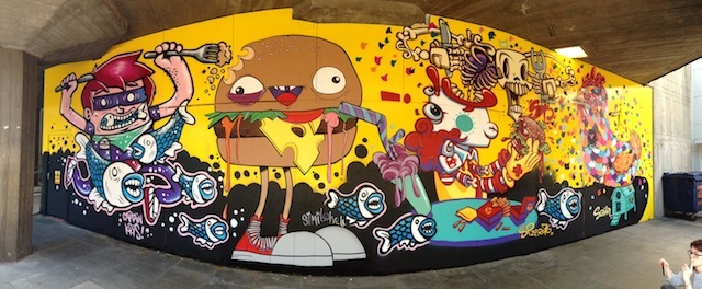 Captain Kris, Si Mitchell, SPzero76 and Squrl (Photo by Lee Bofkin, Global Street Art)