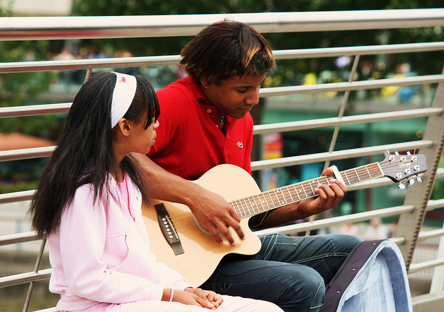 Guitar over the Thames by Stephanie Sadler