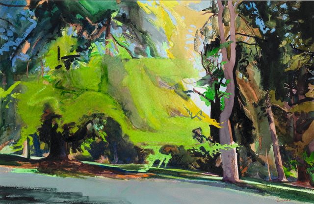 Bob Rudd, Summer Trees. Image courtesy Mall Galleries.