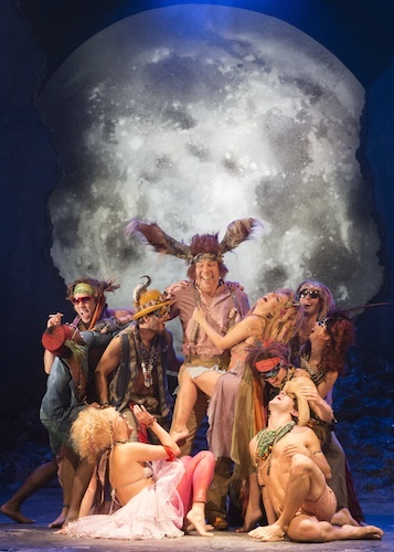 David Walliams as Bottom and Sheridan Smith as Titania, plus fairies. By Johan Persson