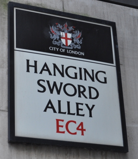 Hanging Sword Alley near Fleet Street