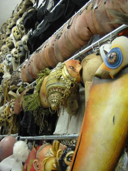 Masks in the Costume Hire.