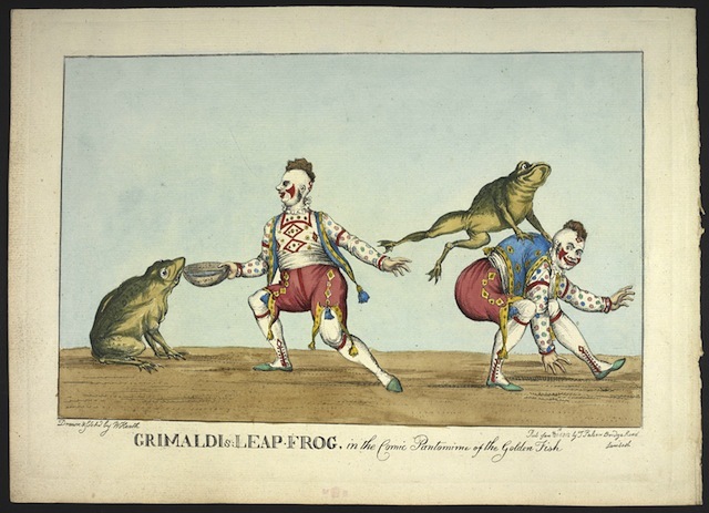 William Heath. Grimaldi's leap frog. (c) British Library Board.