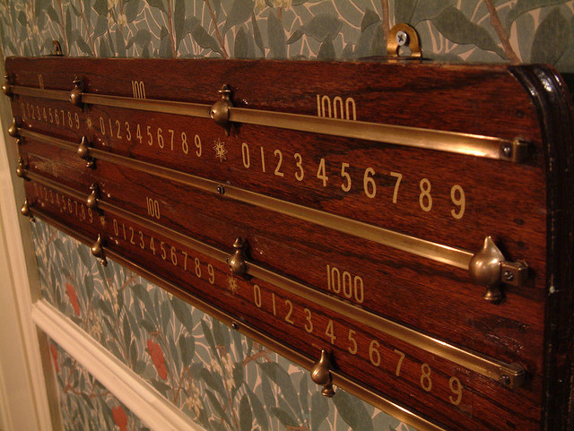 Scoreboard at The Gallery, South Kensington by Bernard Goldbach via Flickr under a Creative Commons licence