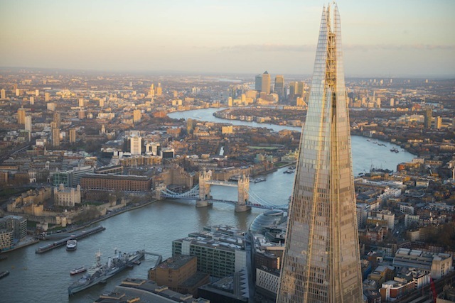 The Shard is currently the tallest building in the European Union standing at 87 stories high.