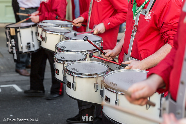 Playing the drums, by Dave Pearce on Flickr 