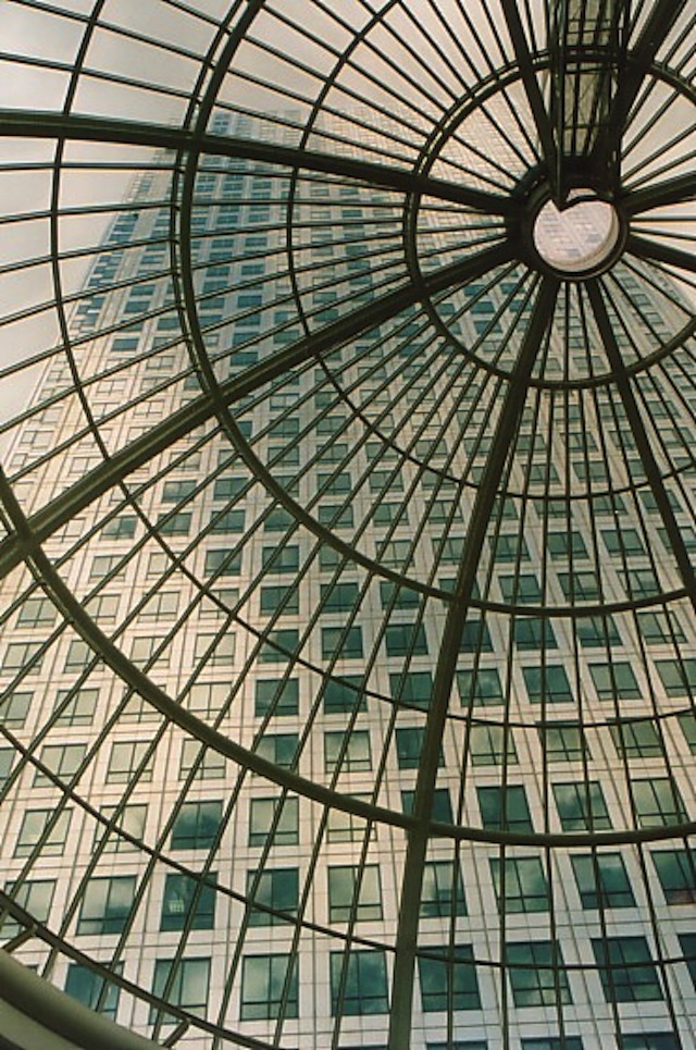What's the address of the building beyond the glass dome.