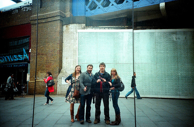 Group selfie close to Waterloo station, by Pete Repka on Flickr 
