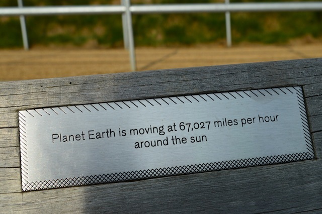 One of our favourite features of the Olympic Park were the many bench plaques containing thought-provoking facts. We're pleased to see these have been retained.