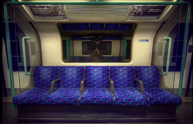 Selfie on the Waterloo &amp; City Line, by Mike Murphy on Flickr