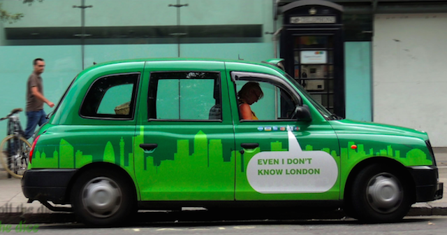 Green cab, by roll the dice on Flickr. 