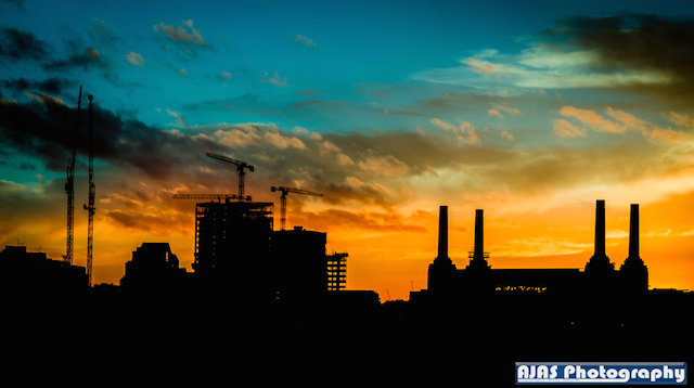 Battersea at sunset by Andy Searle