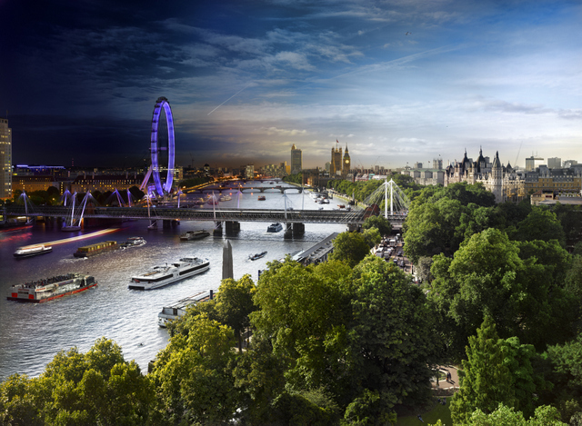 Stephen Wilkes. London, view from the Savoy, 2013. Image courtesy of the artist and MEKA.