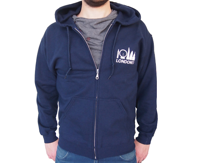 Londonist hoodie, available in blue navy 