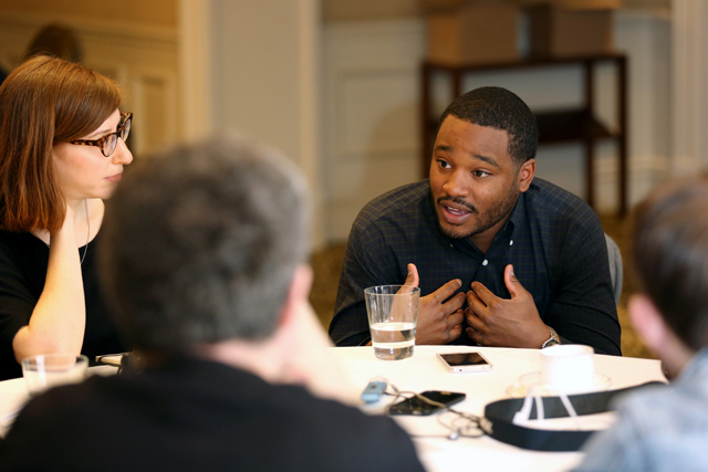 LONDON, ENGLAND - APRIL 24:  Director Ryan Coogler (R) attends the Film Maker &amp; Press Breakfast during the Sundance London Film and Music Festival 2014 at The Langham Hotel on April 24, 2014 in London, England.  (Photo by Tim P. Whitby/Getty Images for Sundance London) *** Local Caption *** Ryan Coogler