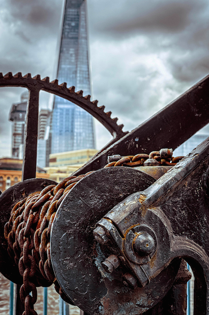 Old crane and Shard by tonybill