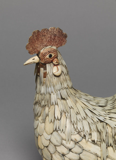 Artist unknown, bone cockerel (detail),  Vivacity Culture and Leisure - Peterborough Museum.