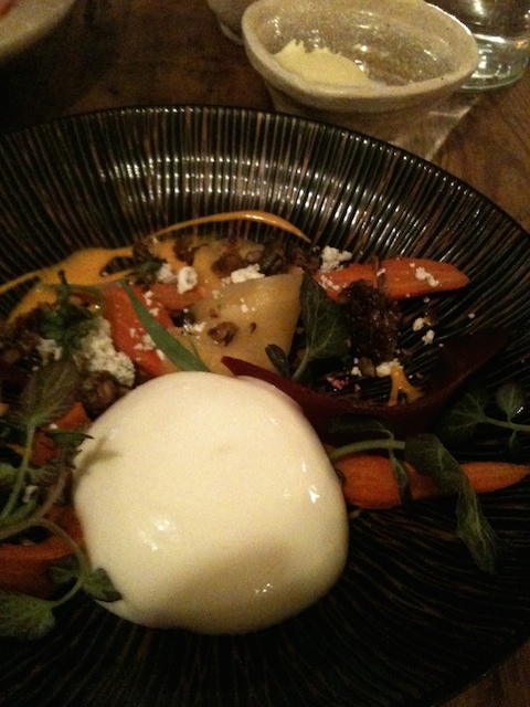 Rooftop carrots, goats cheese, oat granola, buttermilk