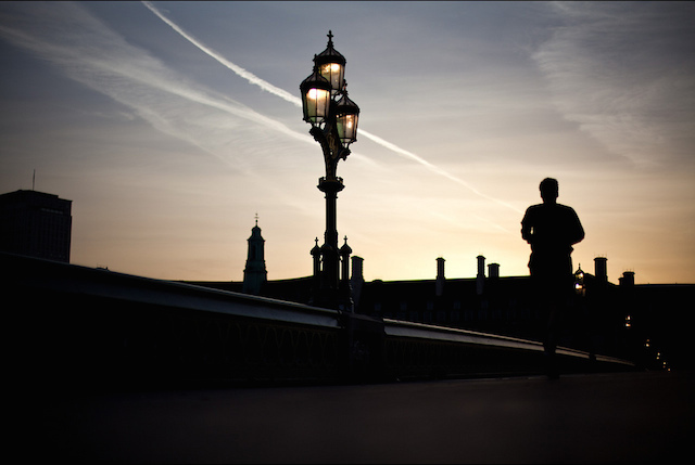 Running at dusk, by Peter Simmons