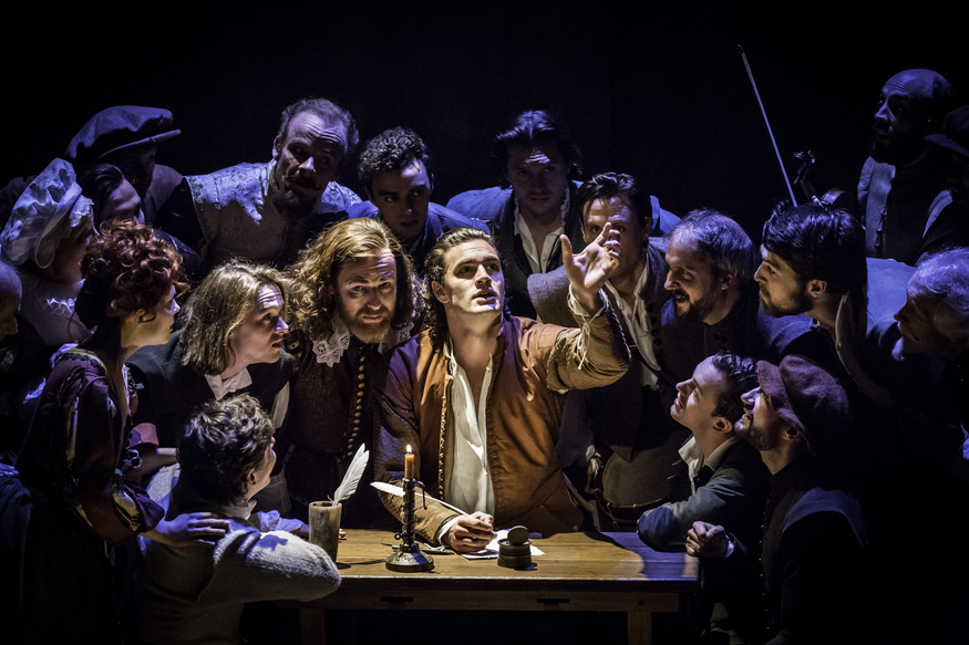 SHAKESPEARE IN LOVE by Norman,          , Writer – Marc Norman, Screenplay – Tom Stoppard, Director – Declan Donnellan, Designer – Nick Ormerod, Choreography – Jane Gibson, Lighting – Neil Austin,  The Noel Coward Theatre, London, 2014, Credit: Johan Persson
