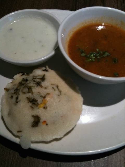 Idli, sambhar and coconut chutney: part of the royal London thali.
