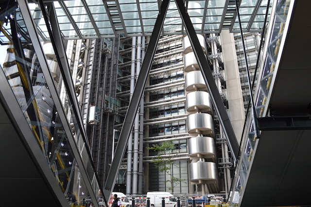 Looking south, towards Richard Rogers' earlier Lloyds Building.
