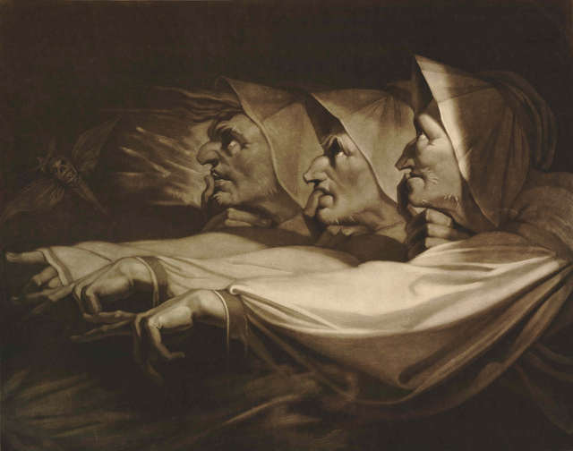 The Three Weird Sisters from Macbeth, 1785, John Raphael Smith, after Henry Fuseli, mezzotint © The Trustees of the British Museum.