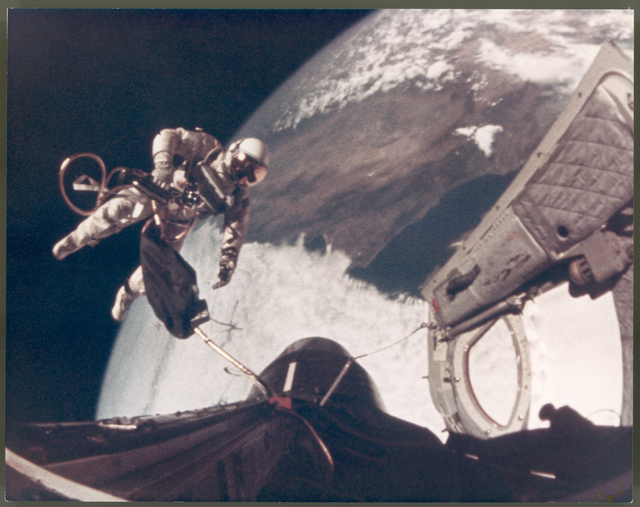 James McDivitt, Ed White Walking in space (EVA), Gemini 4,  June 1965, NASA, Breese Little