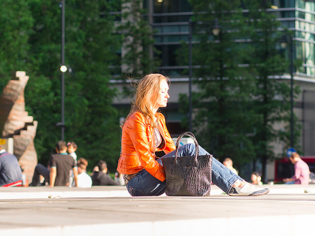 Girl in orange, by Magic Pea