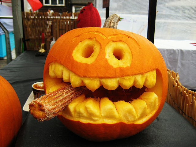 Pumpkin smoking a churro, by Simon Crubellier