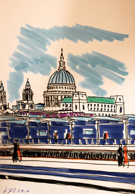 St Paul's in felt tip, by Eva Jiricna.