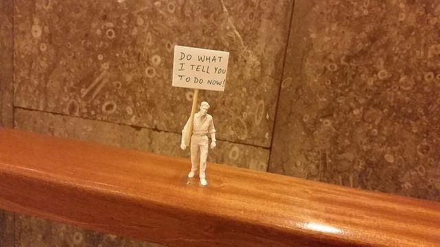 Either a comment on authoritarianism or not quite getting into the spirit